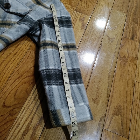 Ci Sono Plaid Hooded Cropped Jacket Sherpa Lined Flannel Jacket Women's M - Picture 12 of 13